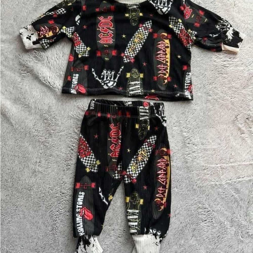 Kids Rock Band Black Matching Lounge Set